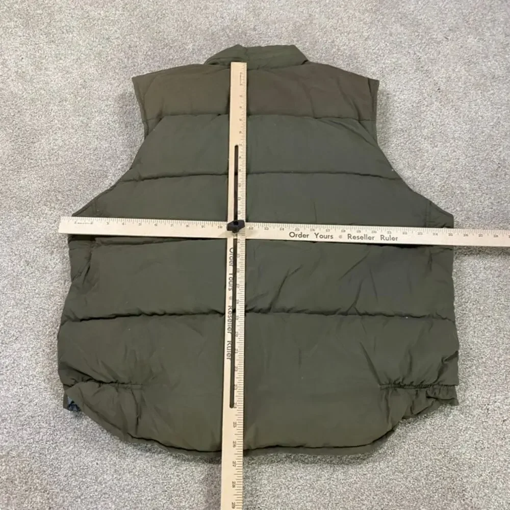 VTG Gap Puffer Vest Mens L Full Zip Gorpcore Down Green Warm 90s Outdoor Ski